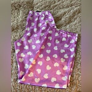 Silky Purple Heart Pajama Pants
